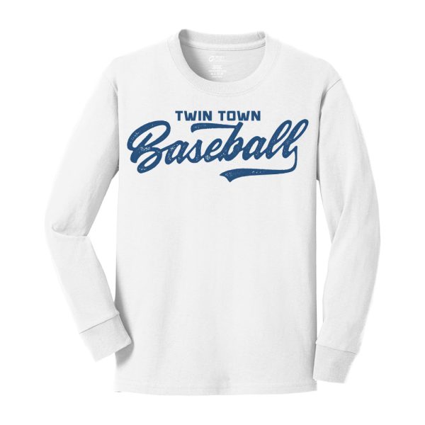 Dugout Youth Long Sleeve Blend Tee White
