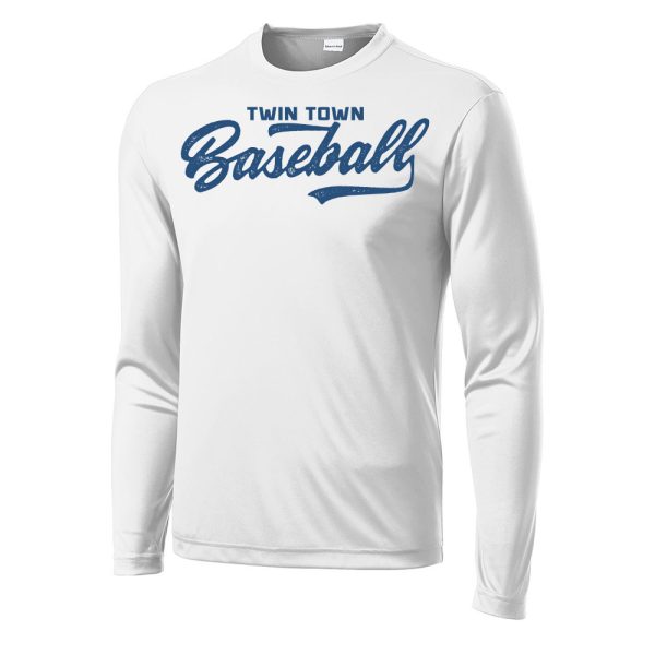 Dugout Long Sleeve Performance Blend Tee White
